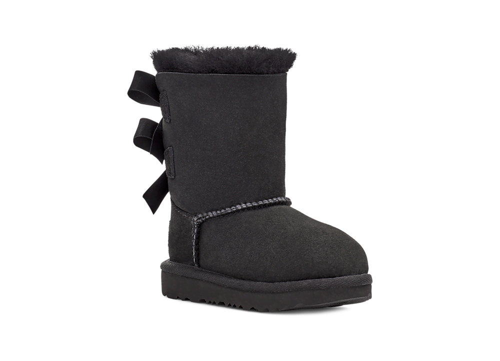 Toddler Sheepskin Bow Boot - Black