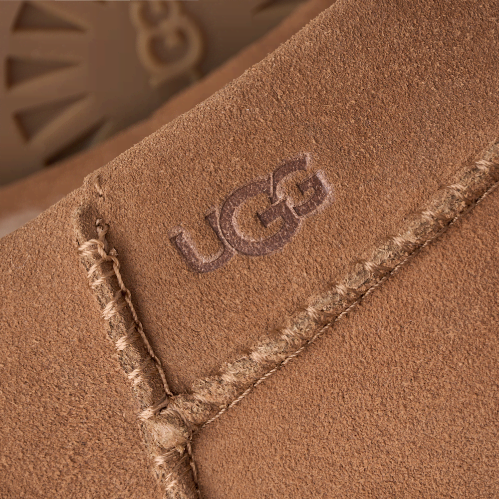 Women's Suede Sheepskin-Lined Clog - Chestnut