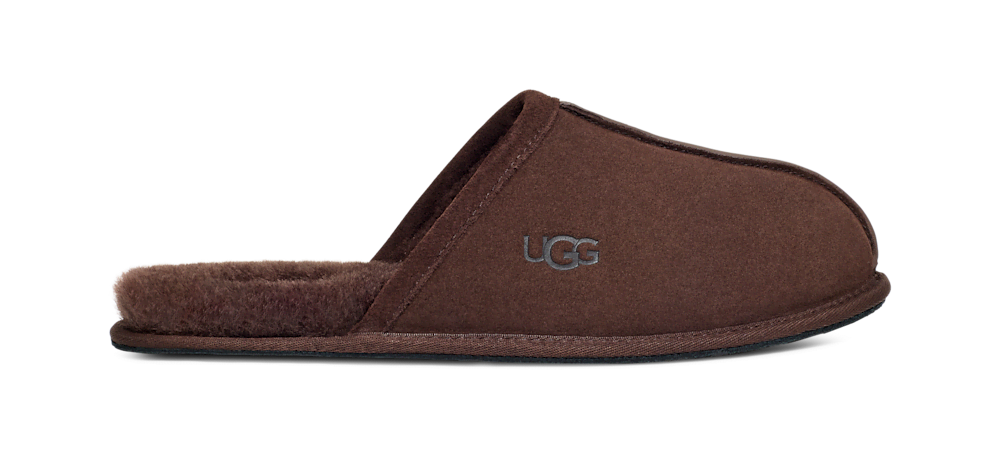 Men's Suede Open-Back Slipper - Brown