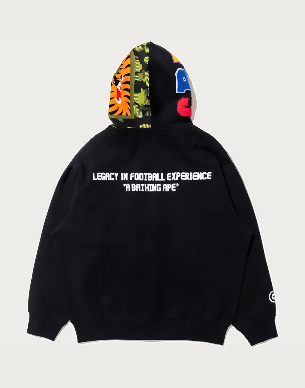 Relaxed Full-Zip Logo Hoodie - Black