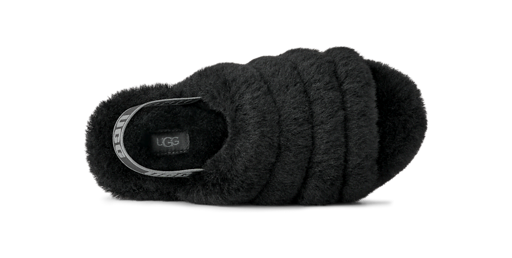 Women's Sheepskin Platform Slide - Black