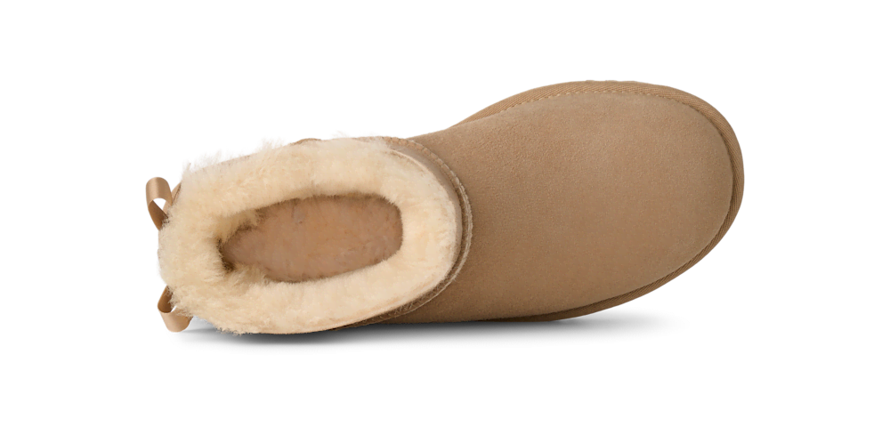 Women's Ultra-Short Suede Bow Boot - Sand