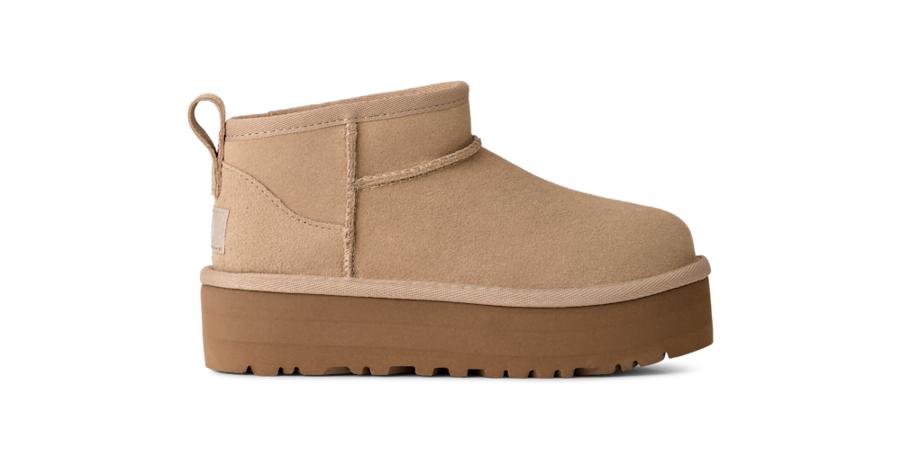 Kids' Suede Platform Ankle Boot - Sand