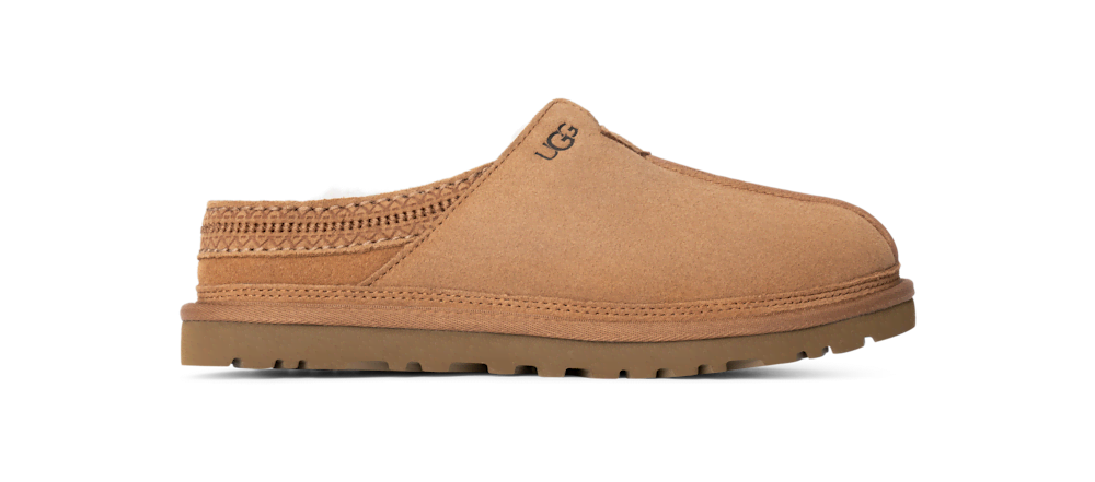 Men's Sheepskin Lined Suede Slip-On - Black