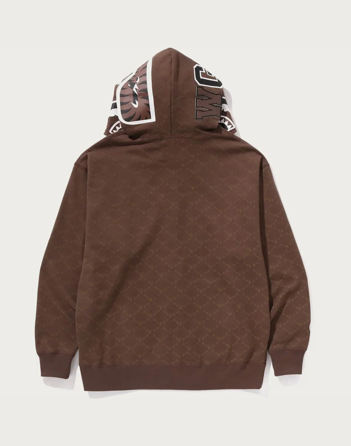 Relaxed Monogram Full-Zip Hoodie - Brown