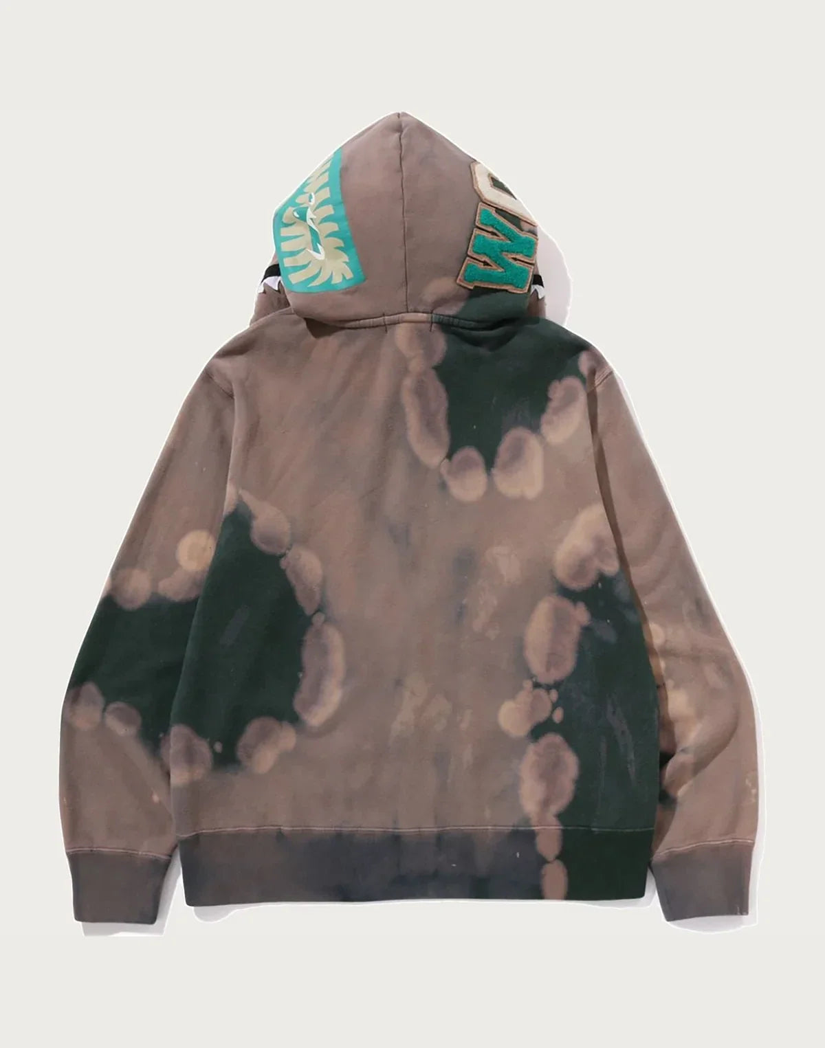 Hand-Dyed Full-Zip Graphic Hoodie - Red