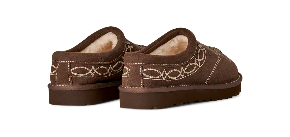 Women's Embroidered Suede Slipper - Burnt Cedar