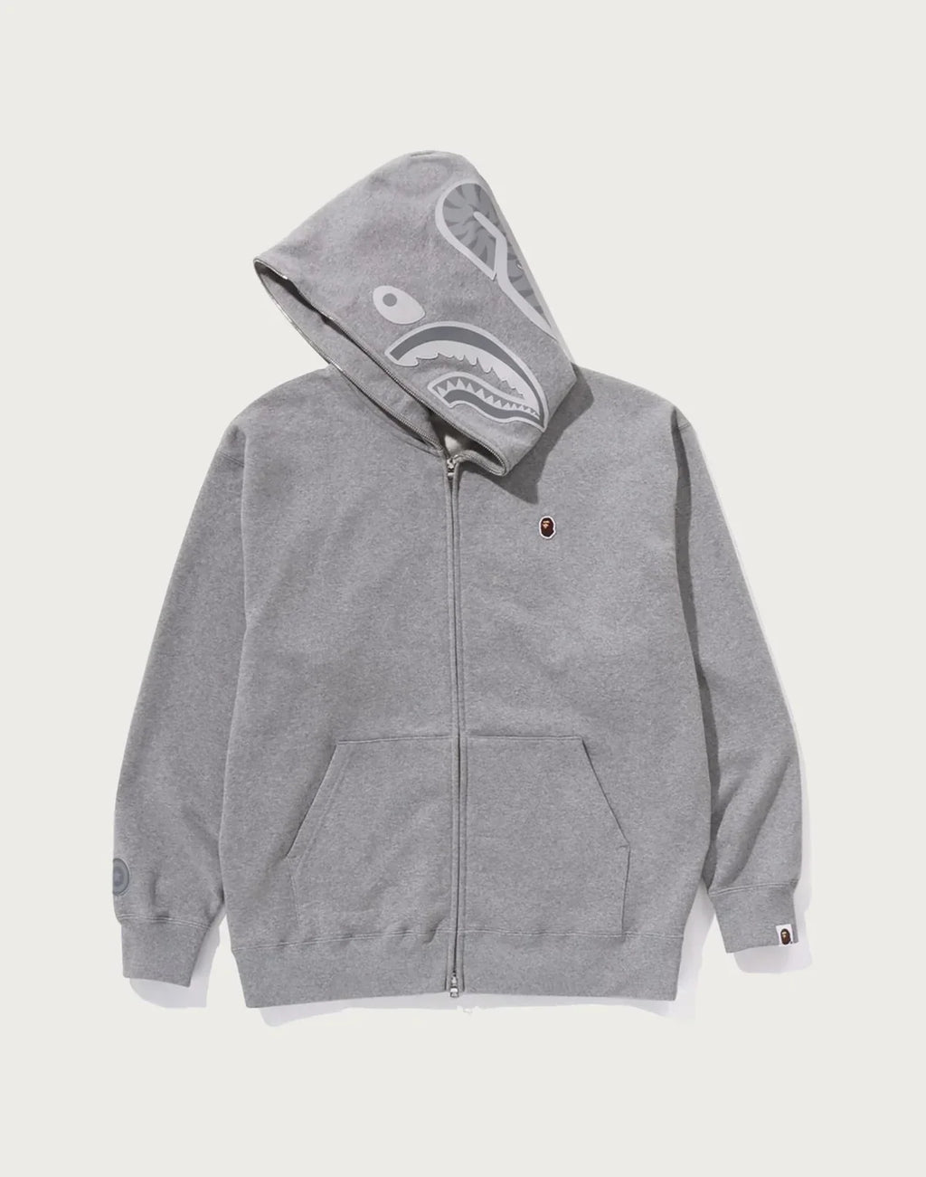 Relaxed Full-Zip Cotton Hoodie - Black