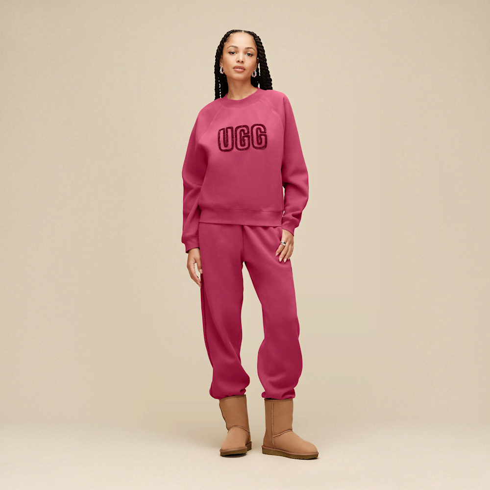 Women's Chenille Appliqué Crewneck Sweatshirt - Chestnut