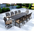 Darlee Nassau 11-Piece Cast Aluminum Outdoor Dining Set With 8 Chairs, 2 Swivel Rocker Chairs And Extendable Table - Ant