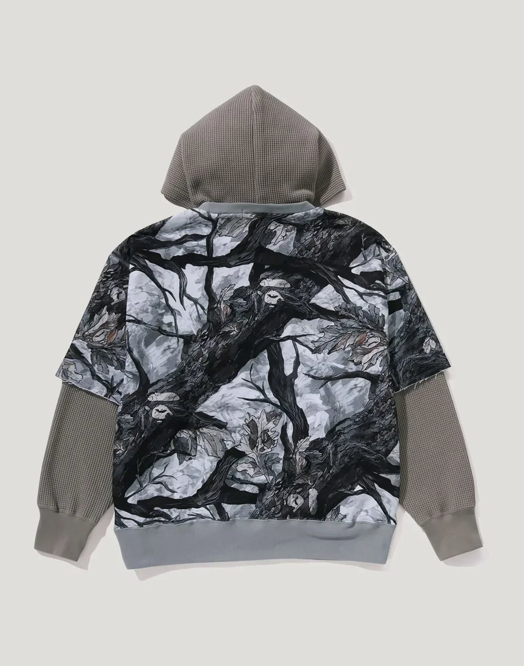 Men's Layered Camouflage Pullover Hoodie - Brown