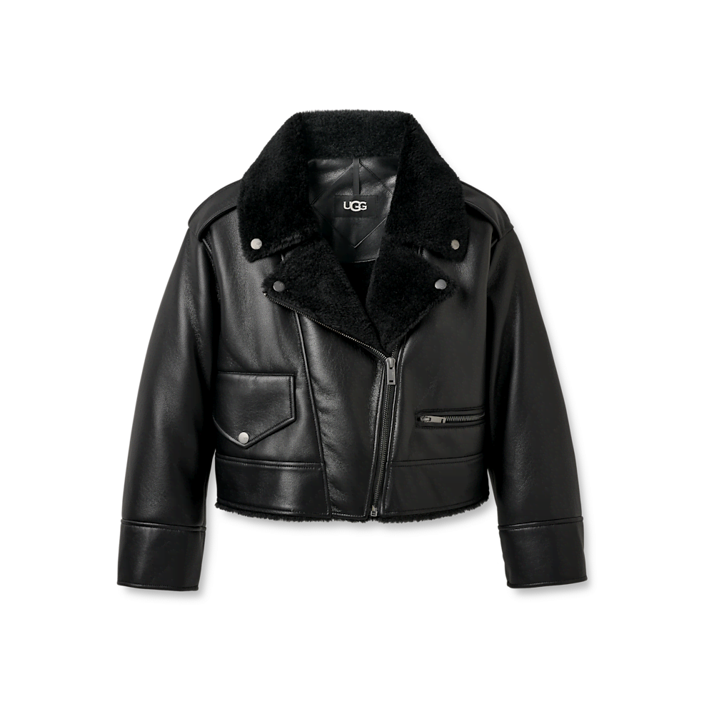 Women's Faux Leather Shearling Moto Jacket