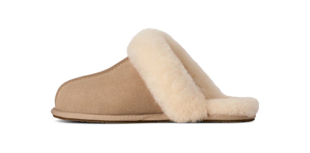 Women's Suede Sheepskin Slide Slipper - Espresso