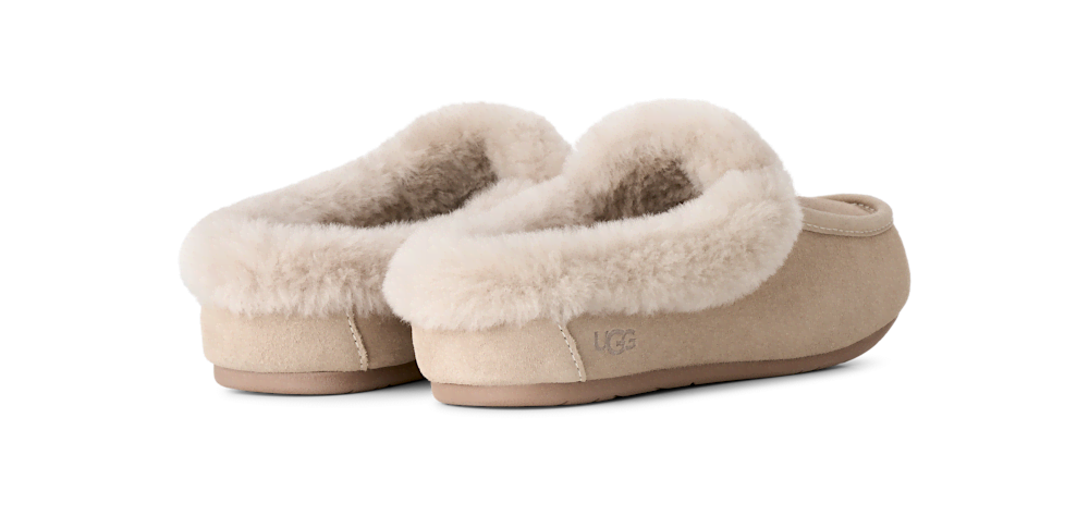 Women's Suede Sheepskin Collar Mule - Moonlight