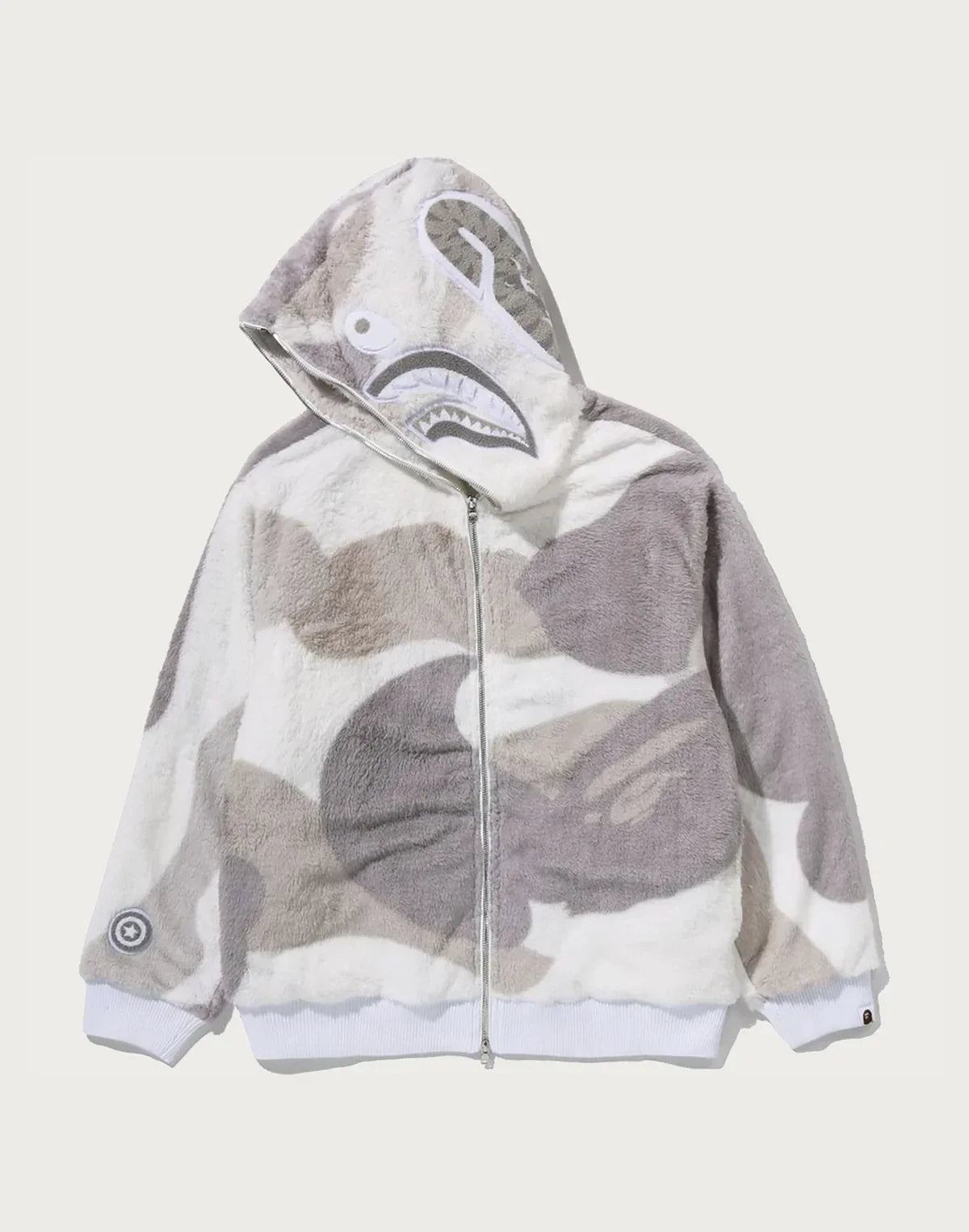 Camo Sherpa Full-Zip Jacket - Black