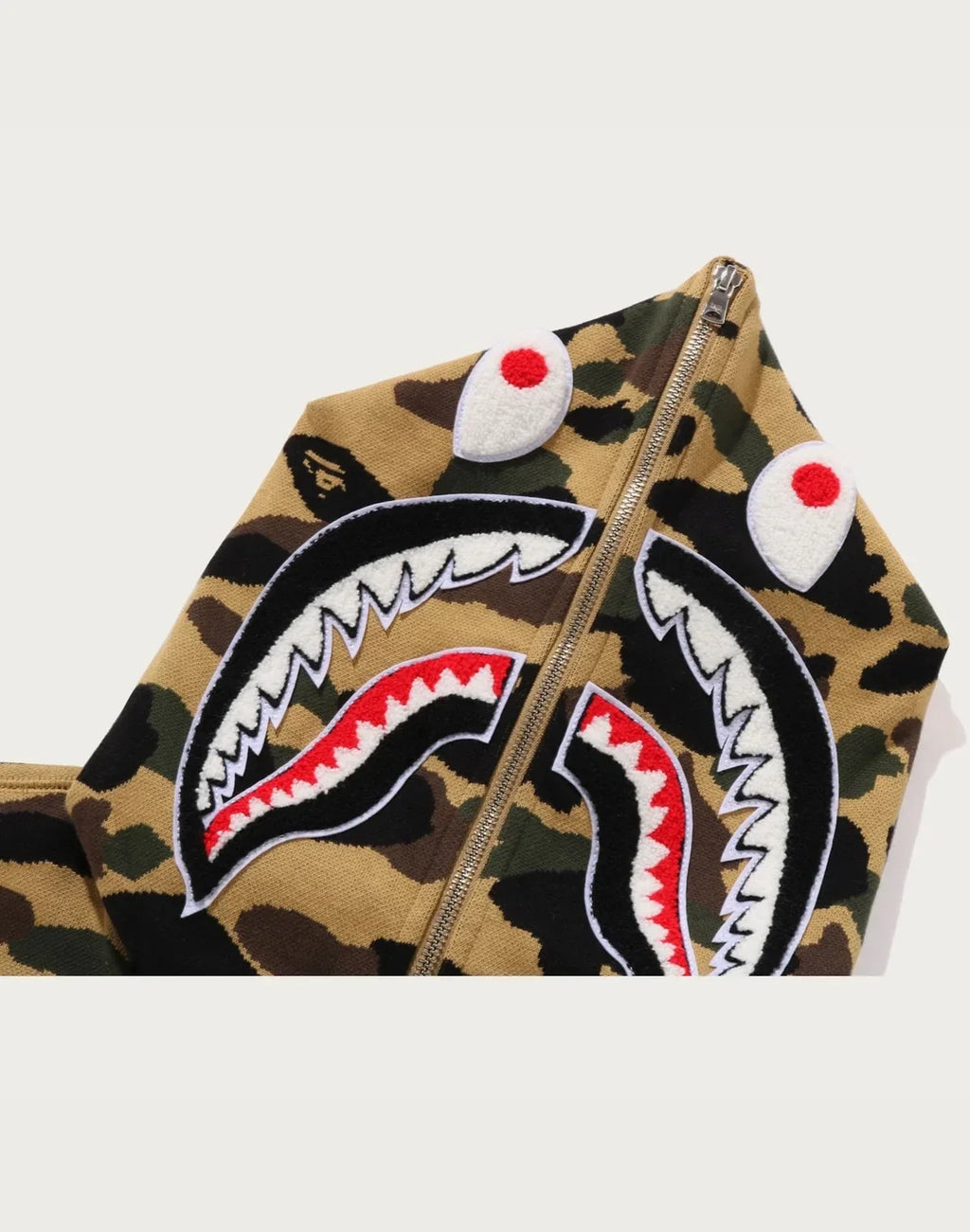 Relaxed Cotton Camo Full-Zip Hoodie - Yellow