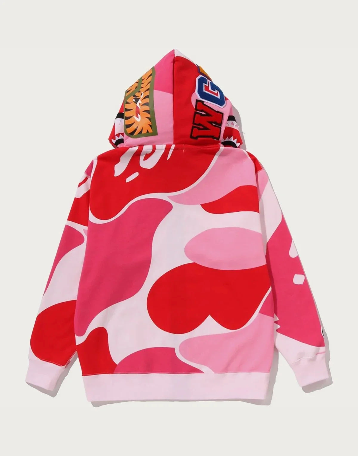 Relaxed Cotton Camo Full-Zip Hoodie - Blue