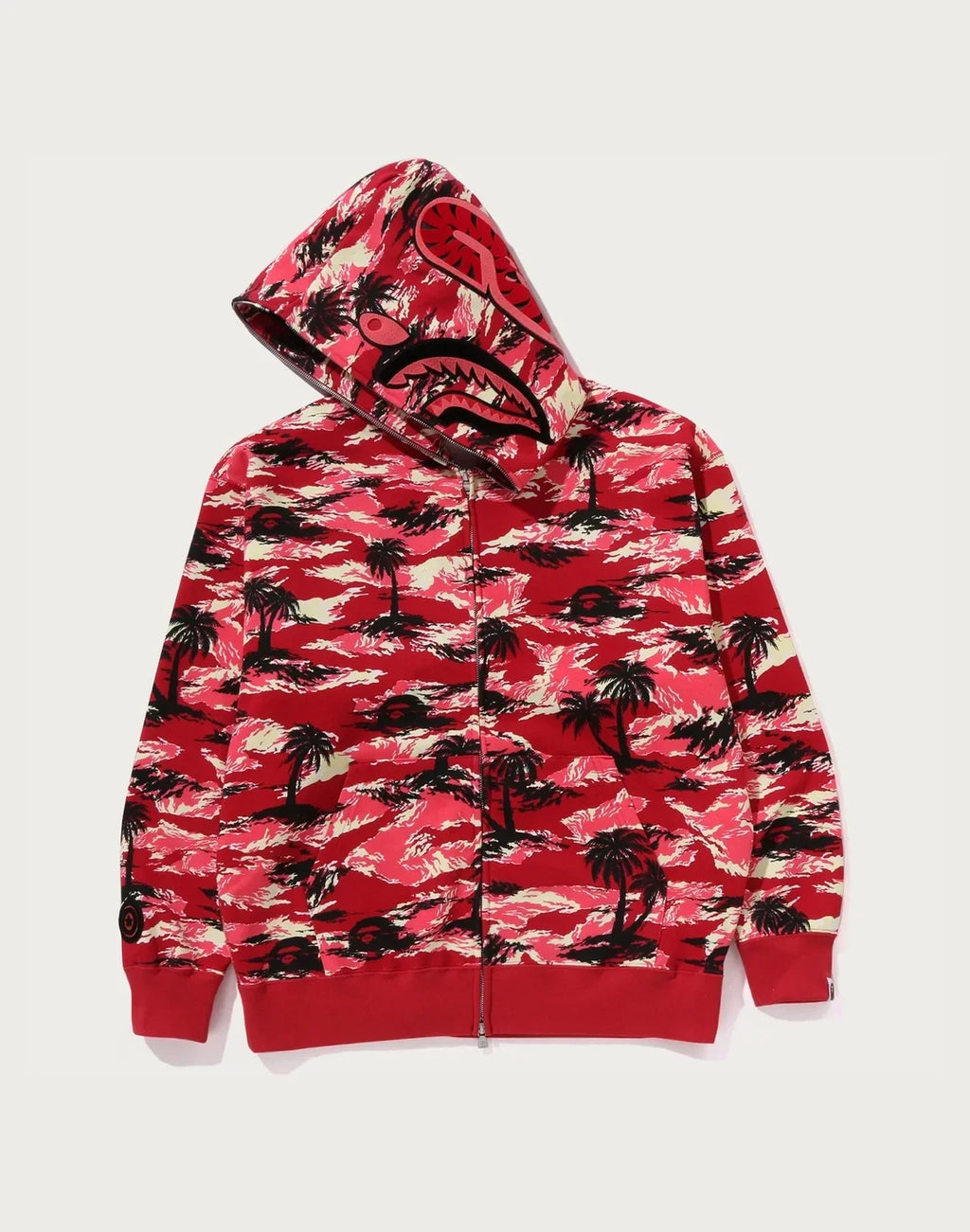 Relaxed Palm Camo Full-Zip Hoodie - Blue