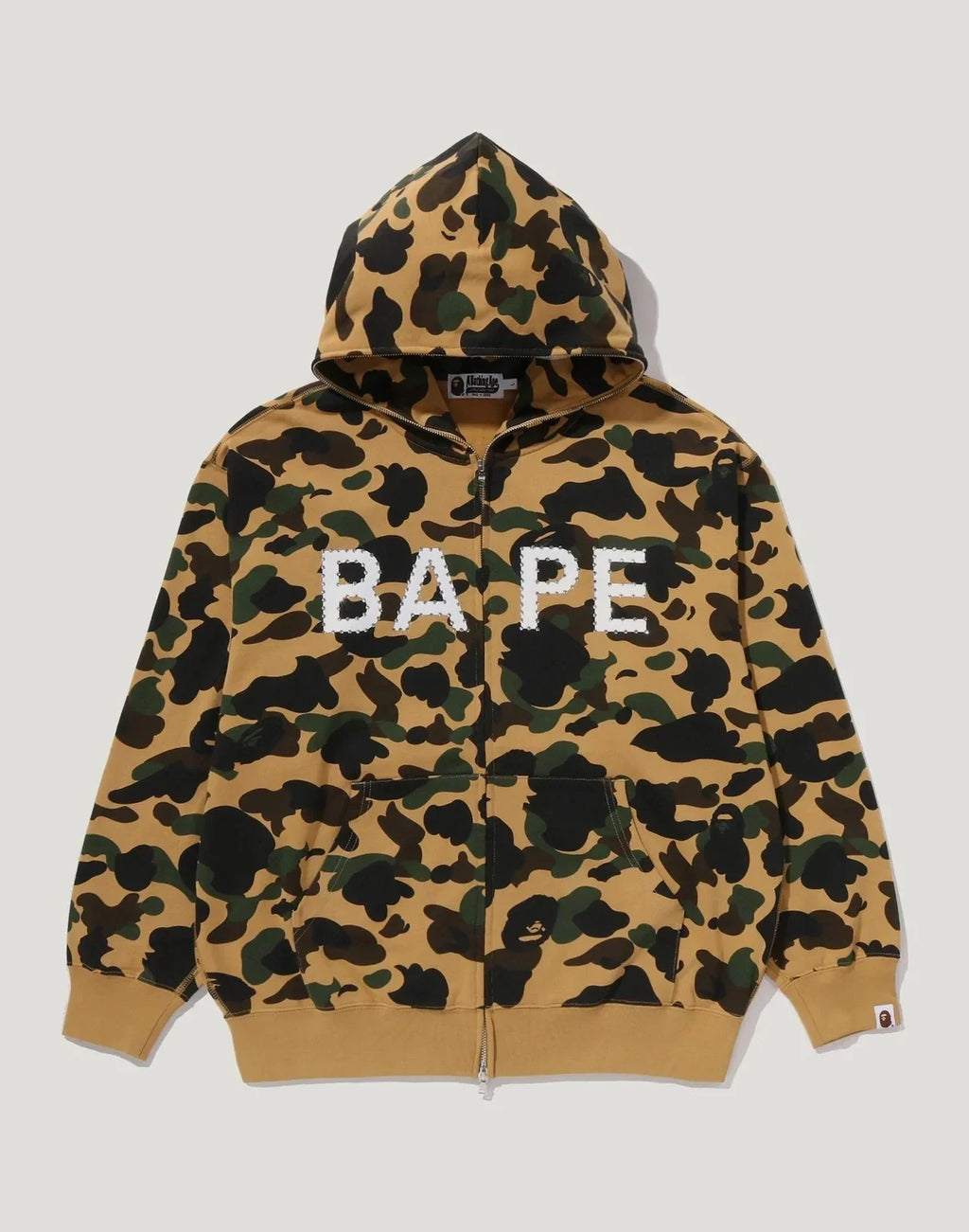 Men's Rhinestone Full-Zip Hoodie - Yellow