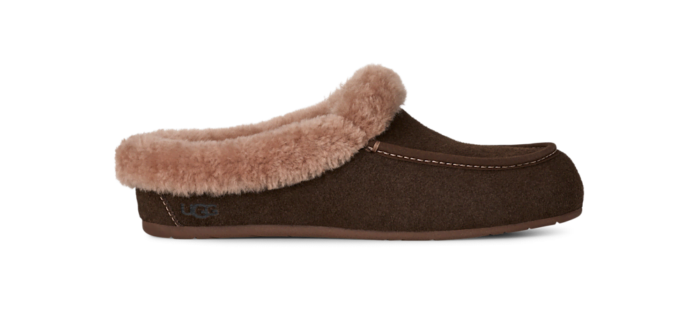 Women's Suede Sheepskin Collar Mule - Moonlight