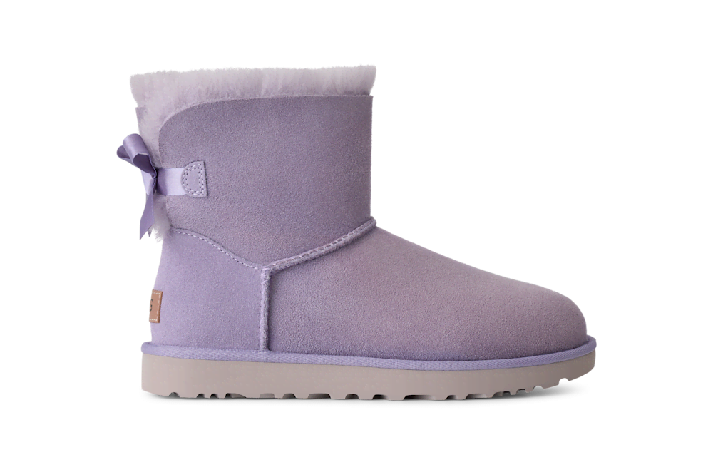 Women's Mini Sheepskin Bow Boot - Moonlight