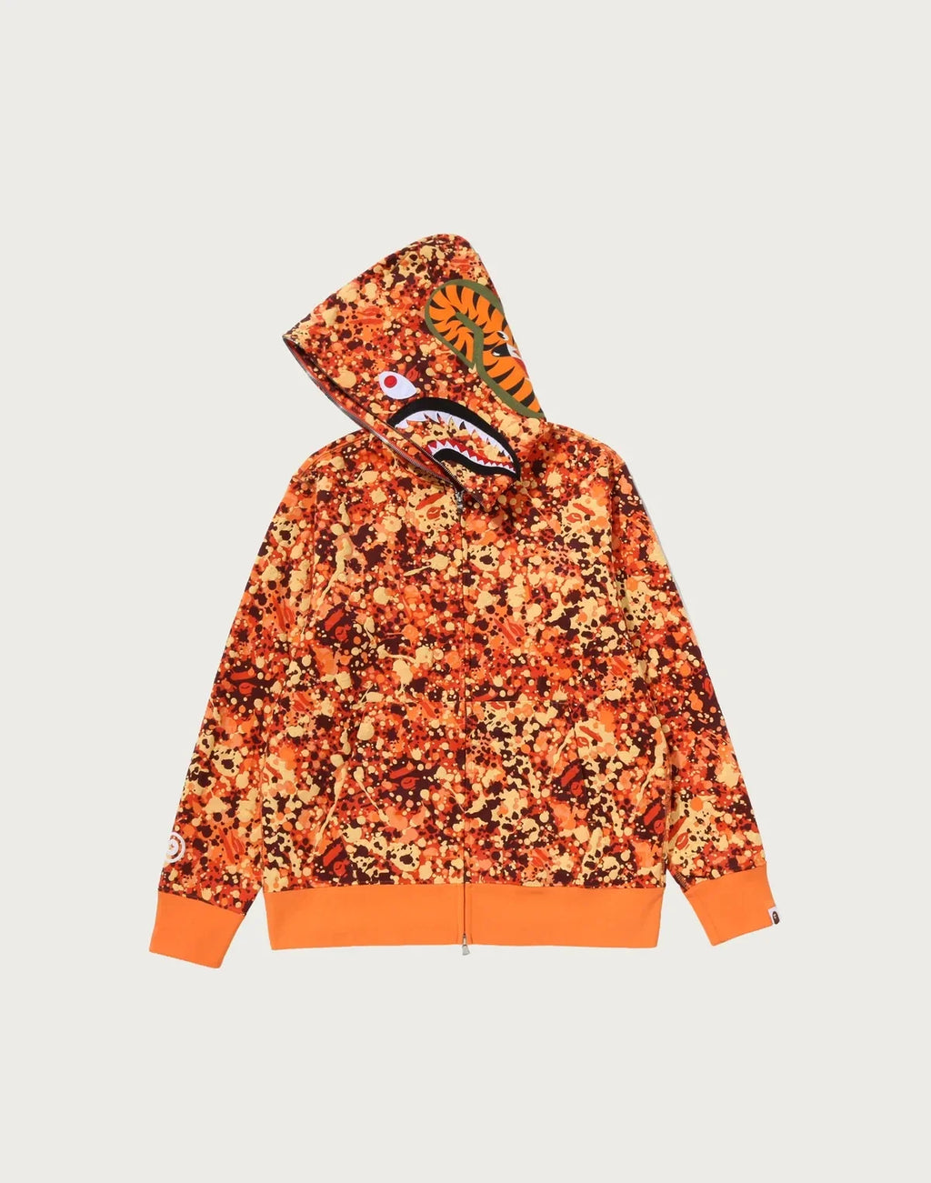 Camo Full-Zip Fleece Hoodie - Orange