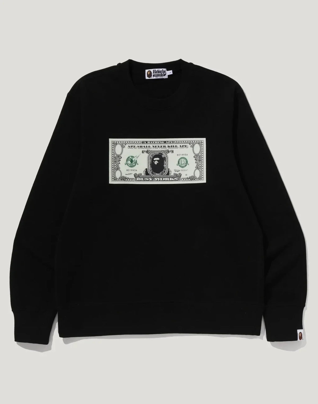 Men's Relaxed Banknote Print Crewneck Sweatshirt