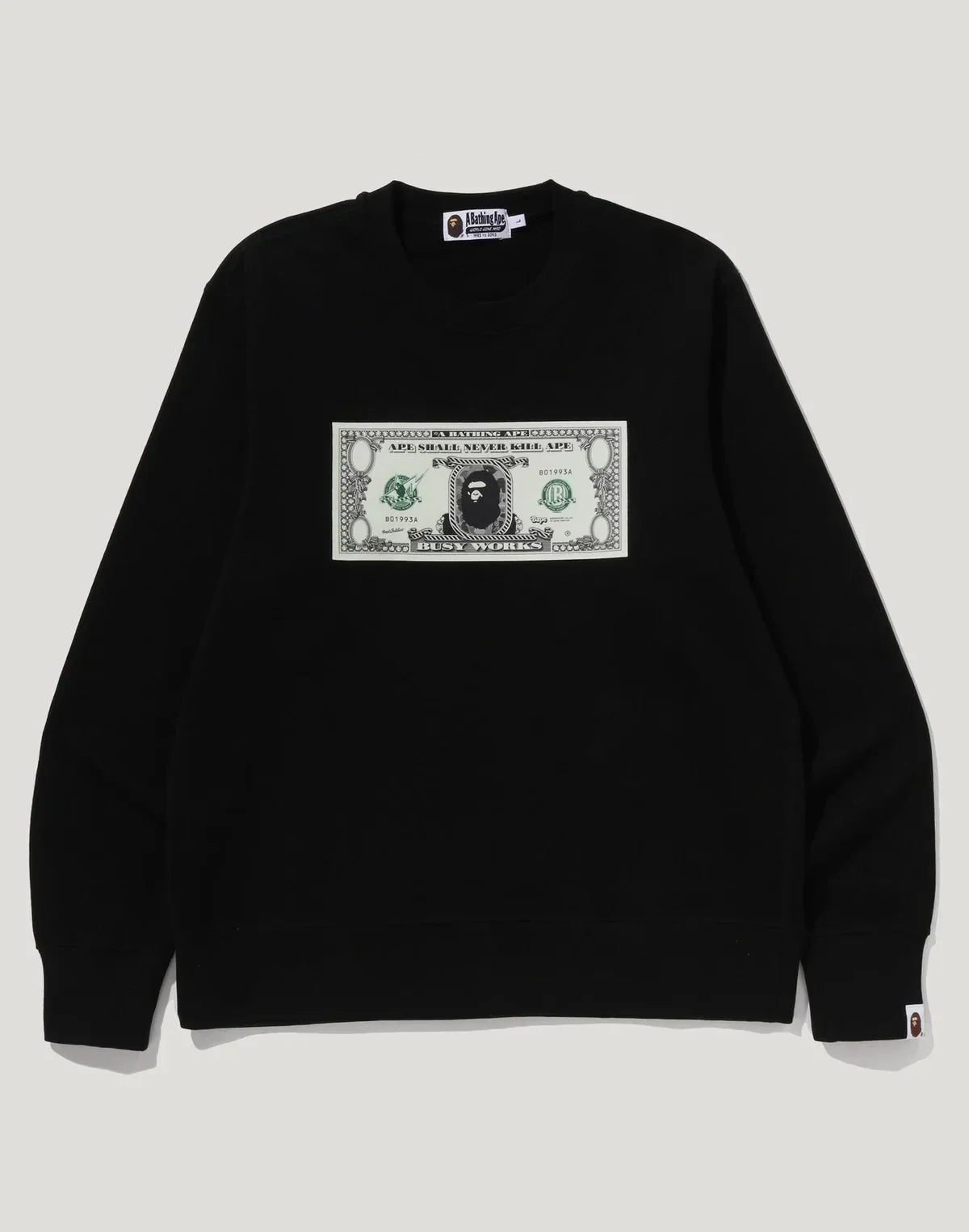 Men's Relaxed Banknote Print Crewneck Sweatshirt