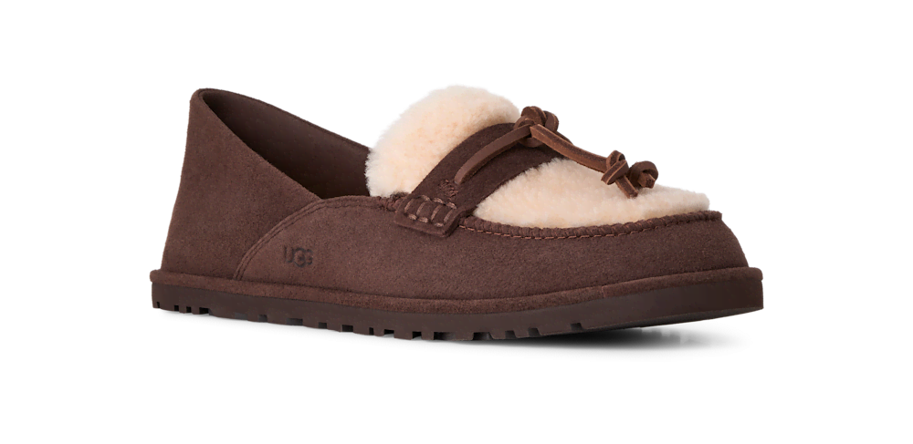 Women's Suede Sheepskin Loafer - Black