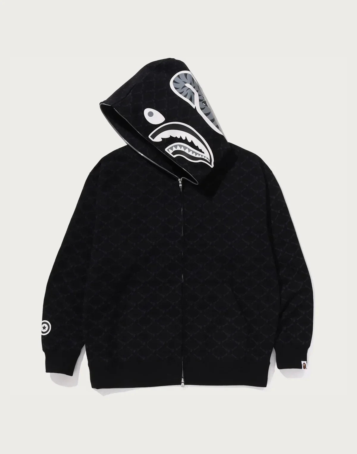 Relaxed Monogram Full-Zip Hoodie - Brown