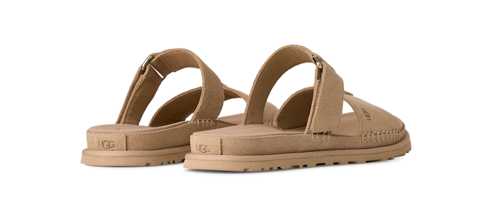 Women's Adjustable Suede Slide Sandal - Black