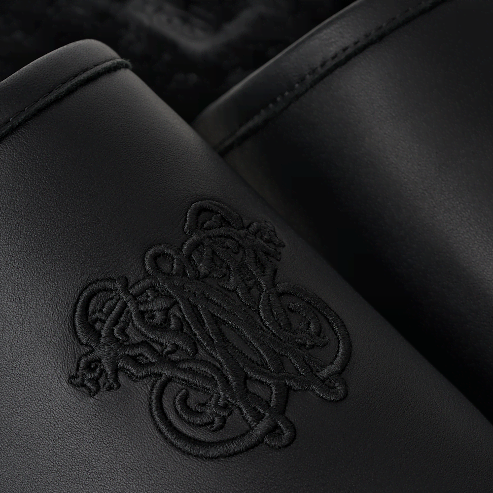 All-Gender Leather Hotel Slipper - Black