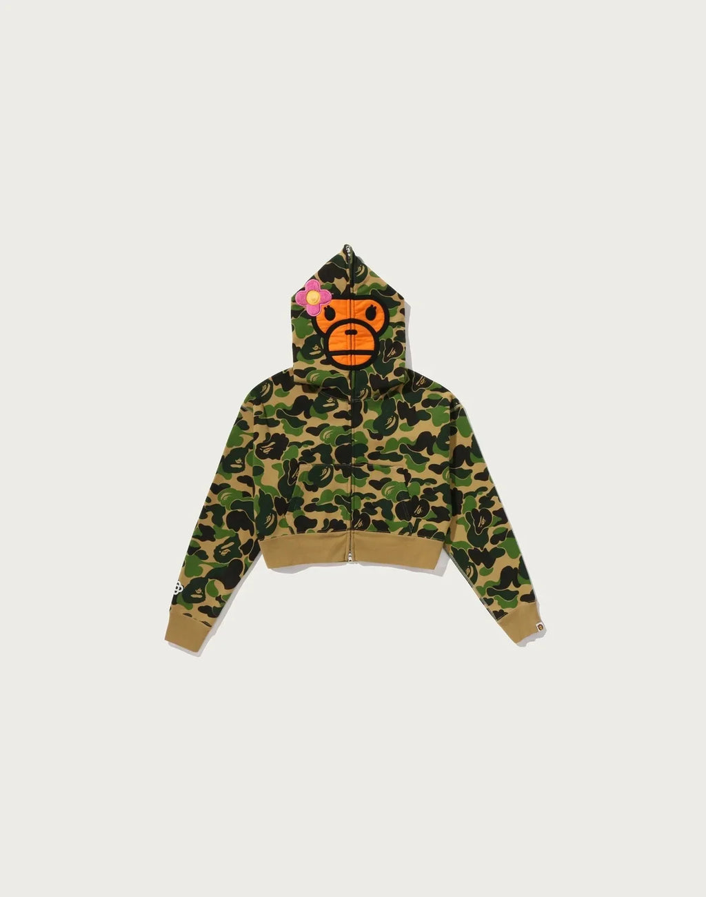 Women's Cropped Zip Hoodie - Green