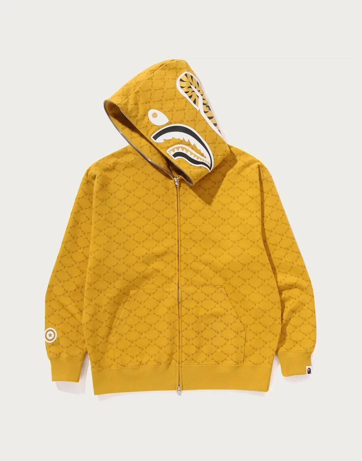 Relaxed Monogram Full-Zip Hoodie - Brown