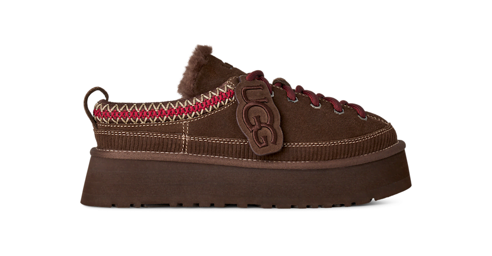Women's Suede Lace-Up Platform Slipper - Sand