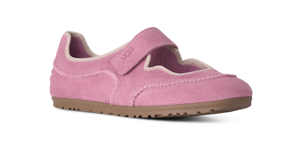 Women's Suede Strap Flat - Black