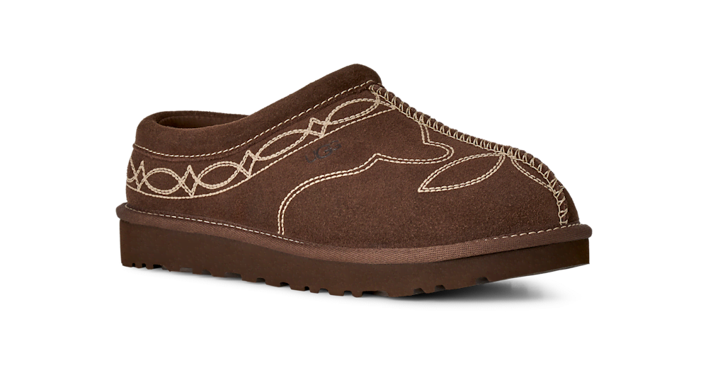 Women's Embroidered Suede Slipper - Burnt Cedar