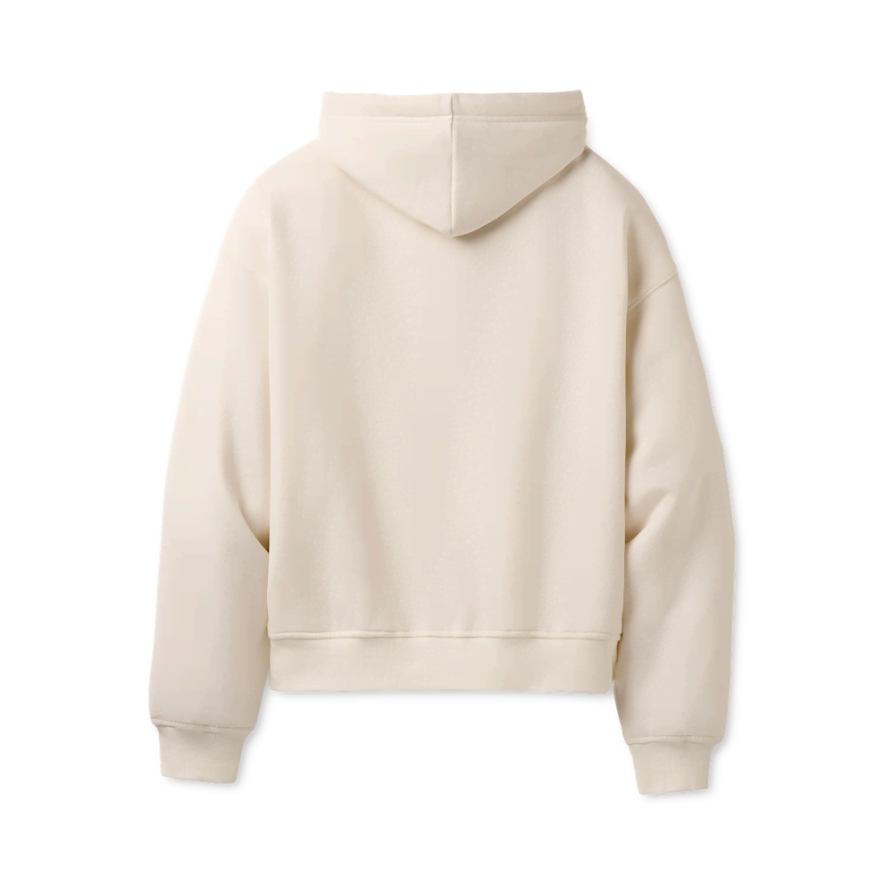 Women's Oversized Chenille Appliqué Hoodie - Black