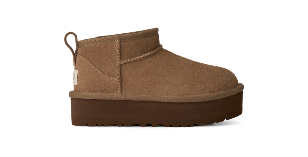 Kids' Suede Platform Ankle Boot - Sand