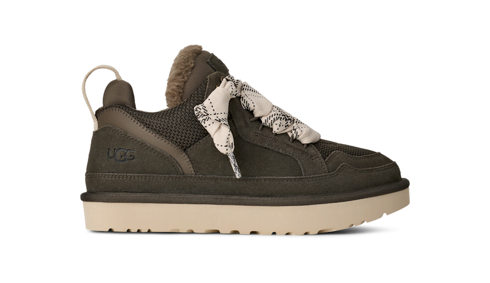 Women's Suede Mesh Lace-Up Sneaker - Black