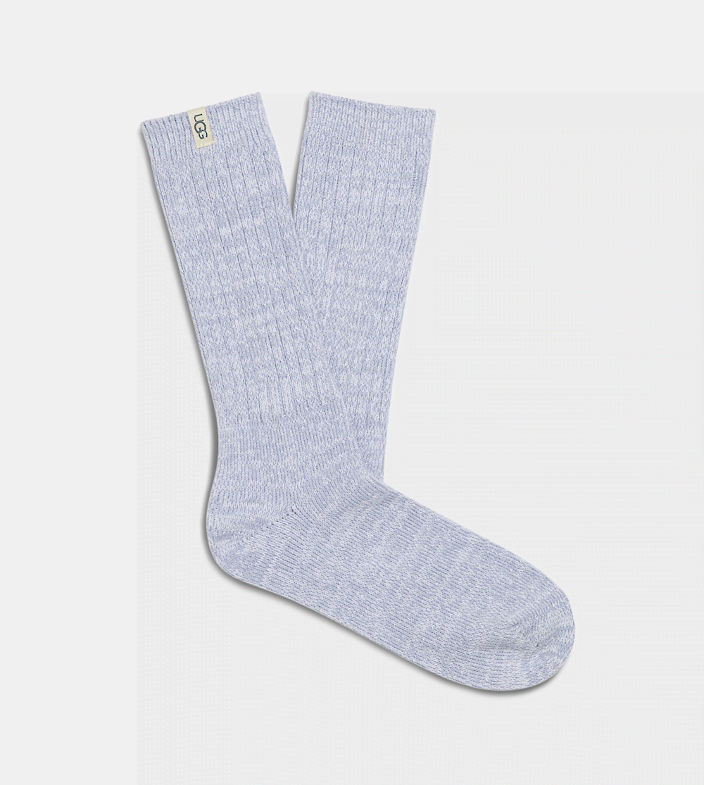 Women's Rib Knit Slouchy Crew Socks - Sand