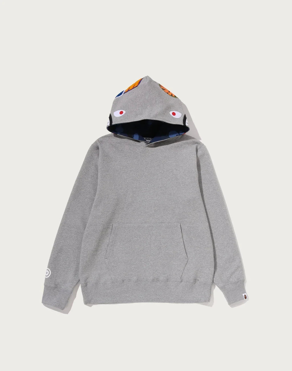 Camo Print Pullover Hoodie - Gray