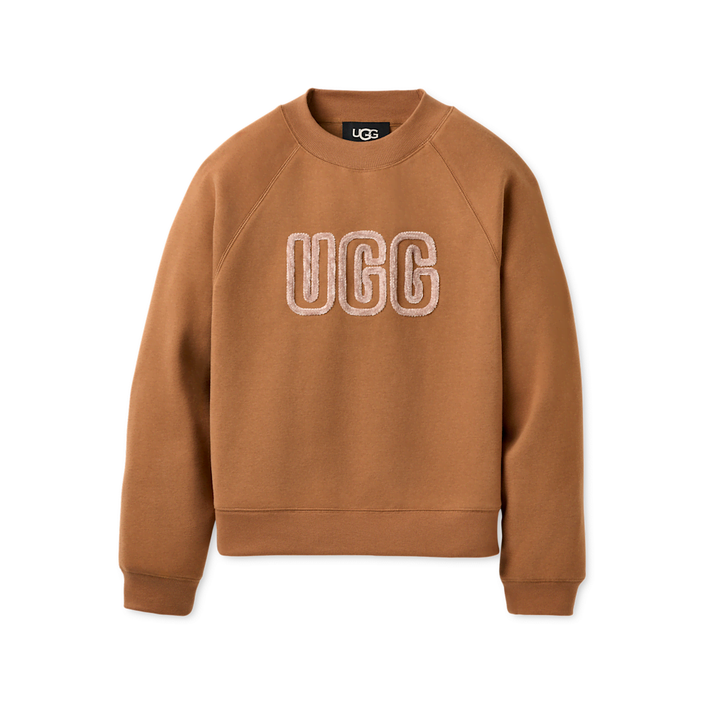 Women's Chenille Appliqué Crewneck Sweatshirt - Chestnut