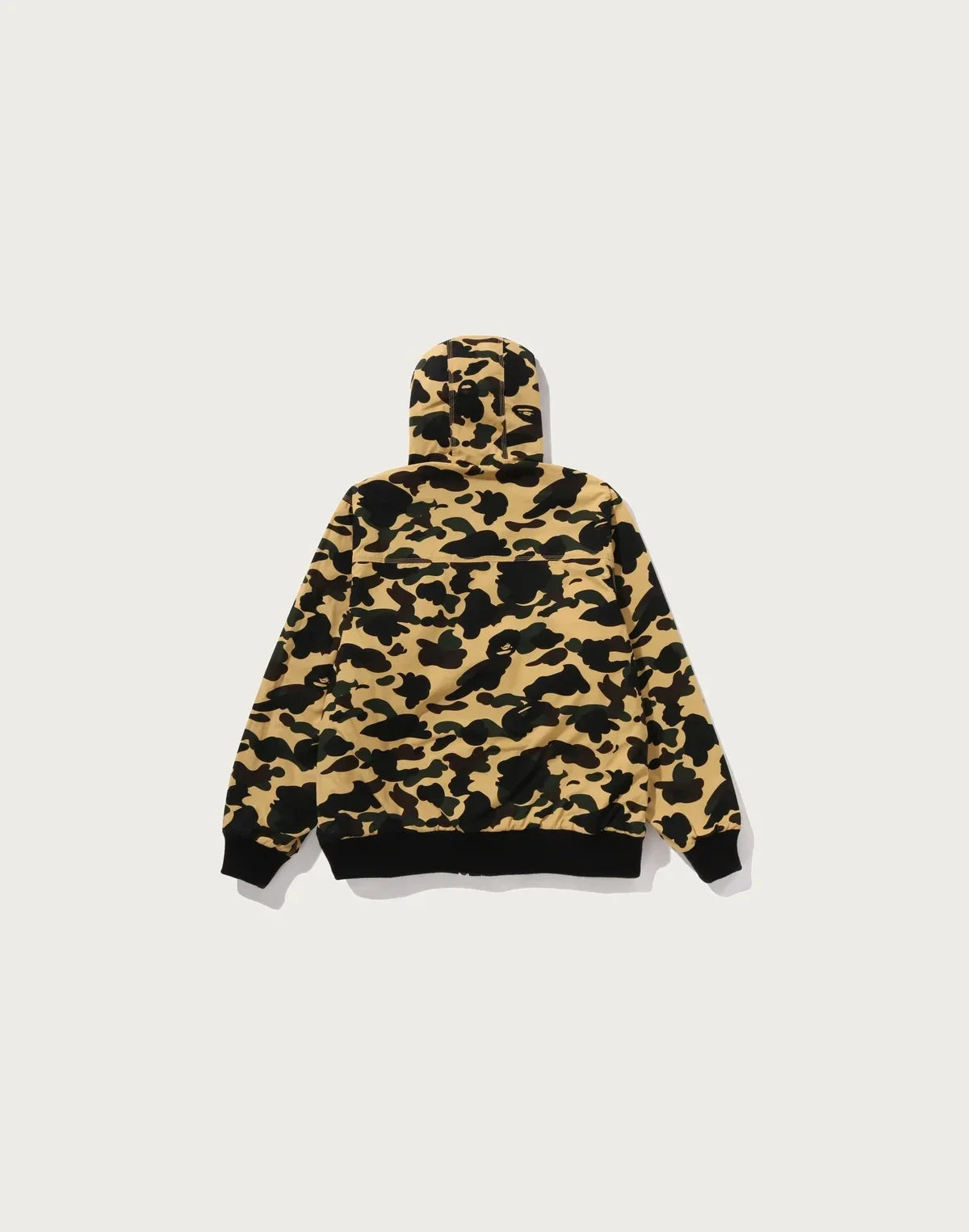 Men's Reversible Camouflage Zip Hoodie Jacket - Yellow