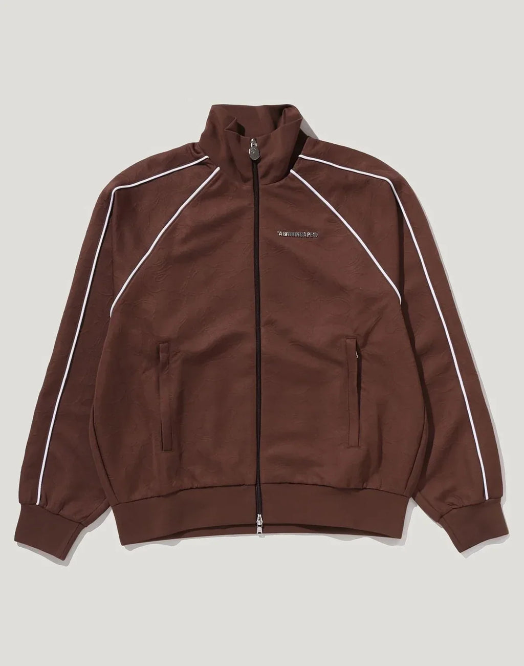 Men's Relaxed Jacquard Track Jacket - Brown