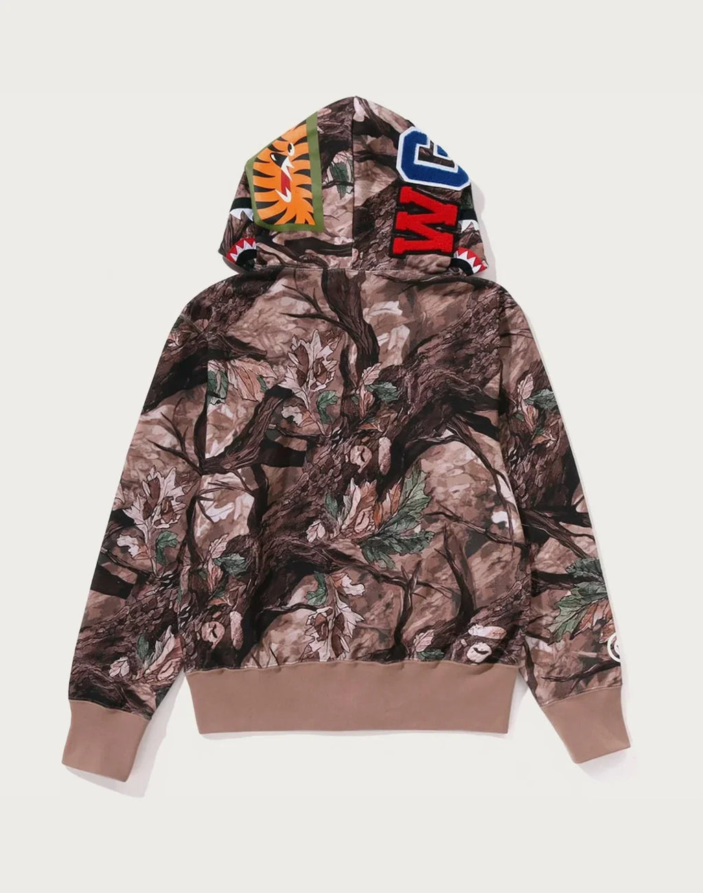 Camo Full-Zip Cotton Hoodie - White