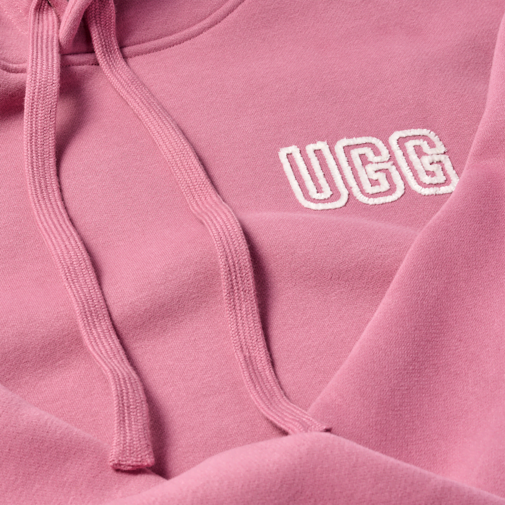 Women's Oversized Chenille Appliqué Hoodie - Black