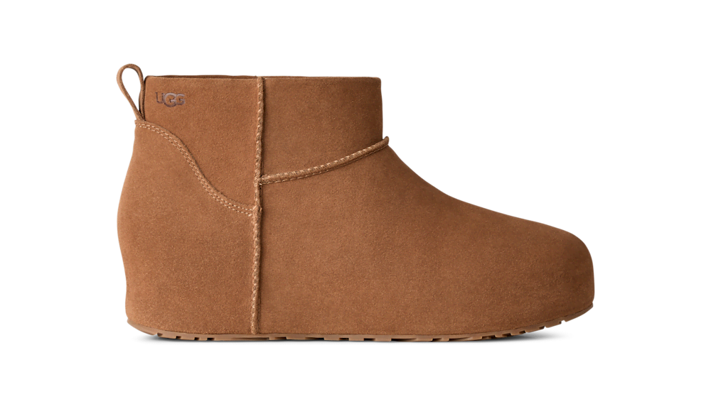 Women's Suede Mini Platform Boot - Black