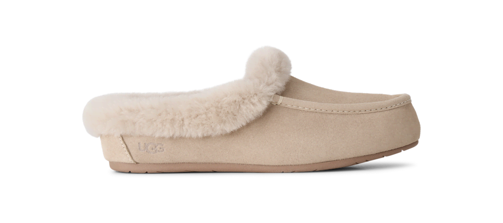 Women's Suede Sheepskin Collar Mule - Moonlight
