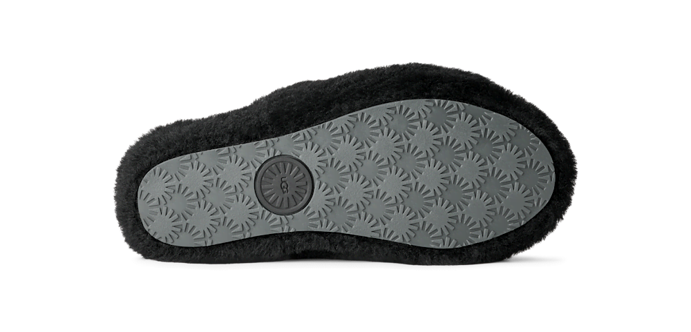Women's Sheepskin Platform Slide - Black